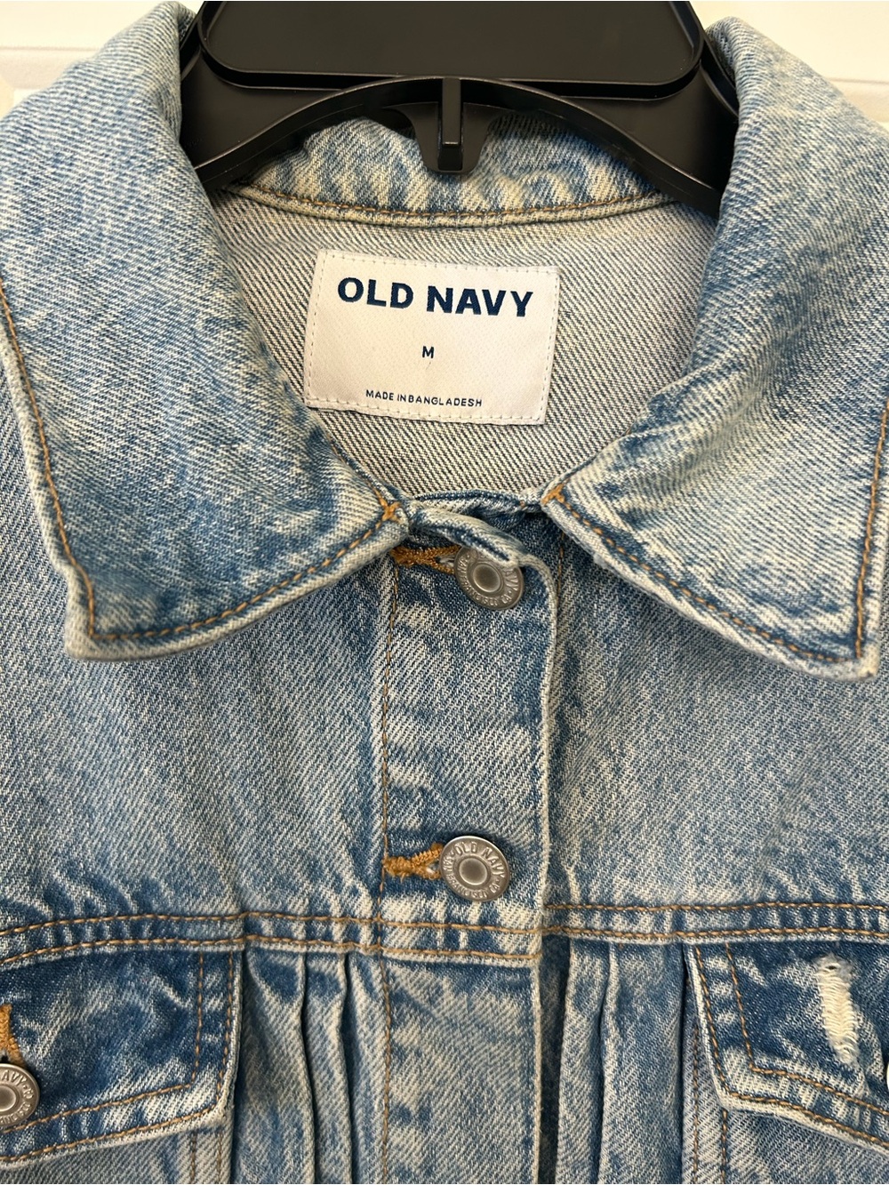 Old Navy Light Blue Distressed Denim Jacket - Picture 3 of 5